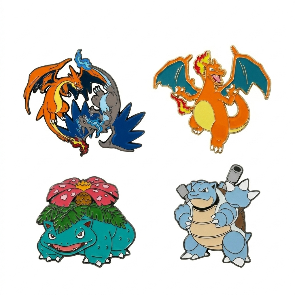 Pokémon Metal Enamel Pins