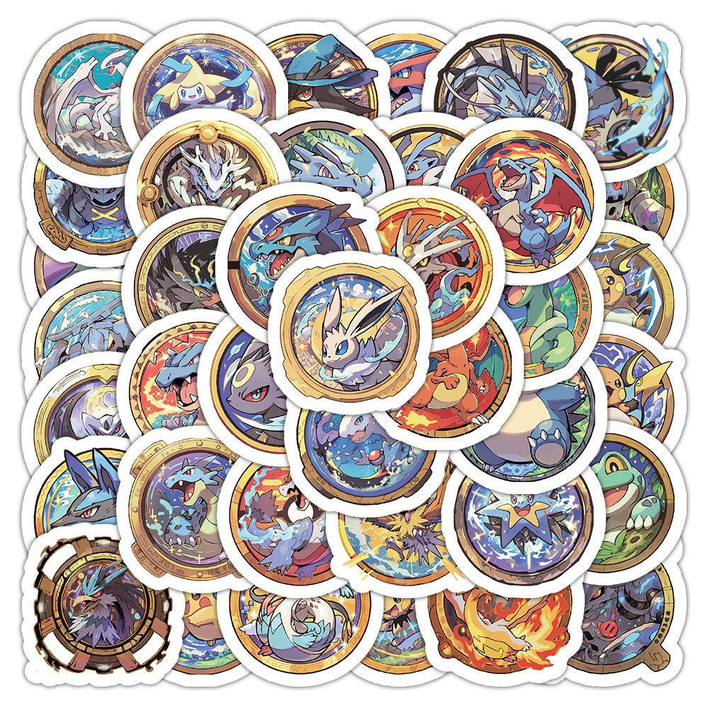 Pokémon Character Badge Stickers – 60PCS Pack