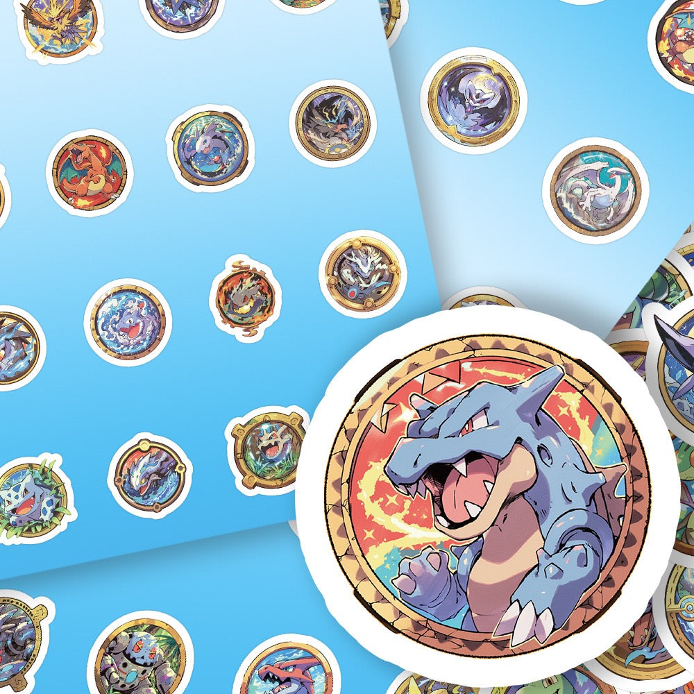 Pokémon Character Badge Stickers – 60PCS Pack