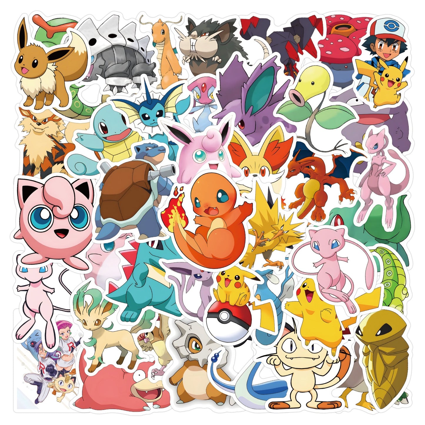 Pokémon Character Stickers – 50PCS Pack