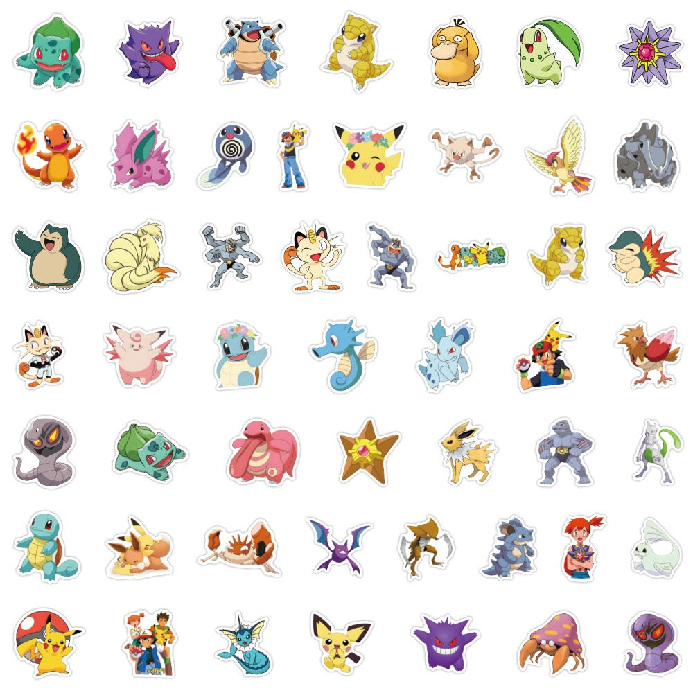 Pokémon Character Stickers – 50PCS Pack