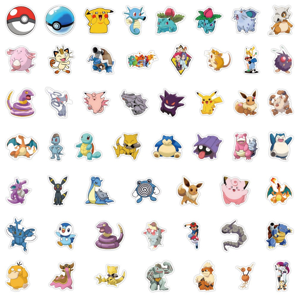 Pokémon Character Stickers – 50PCS Pack