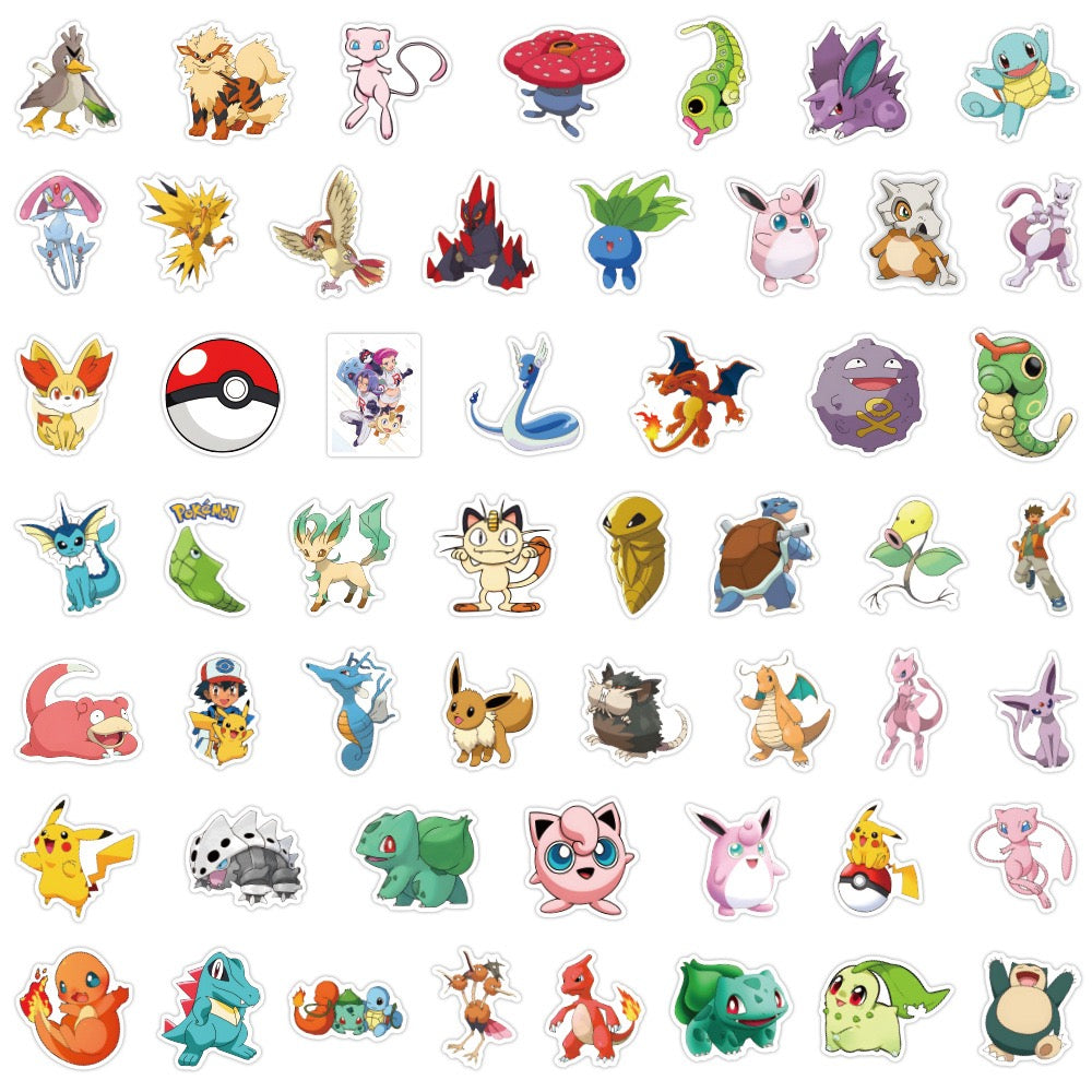 Pokémon Character Stickers – 50PCS Pack
