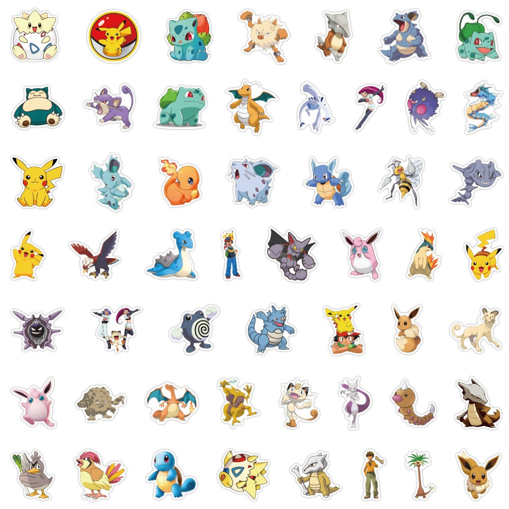 Pokémon Character Stickers – 50PCS Pack